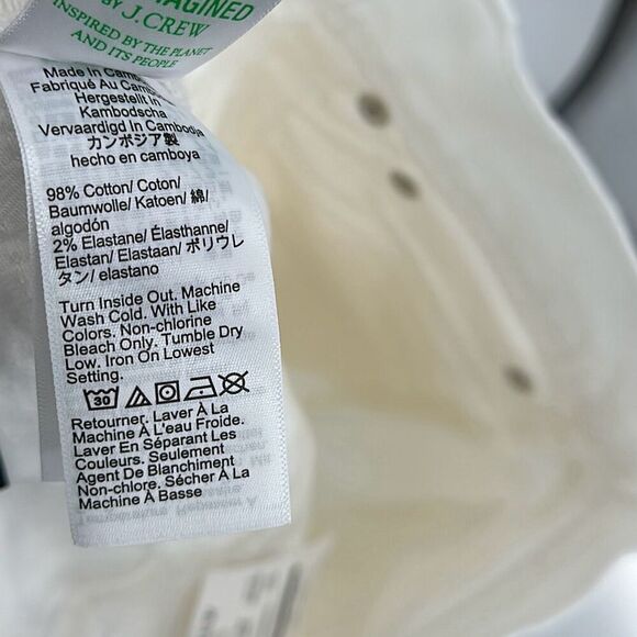 NWT J. Crew Womens Ivory Mid-Rise Frayed Hem Wide Leg Crop Pants Size 24T - Picture 8 of 9